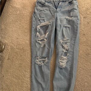 American Eagle Outfitters Light Blue Distressed Boyfriend Jeans